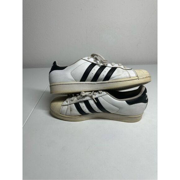 Adidas Original Superstar Hard Shell Toe White Black Gold Mens 9,5 - Picture 9 of 13
